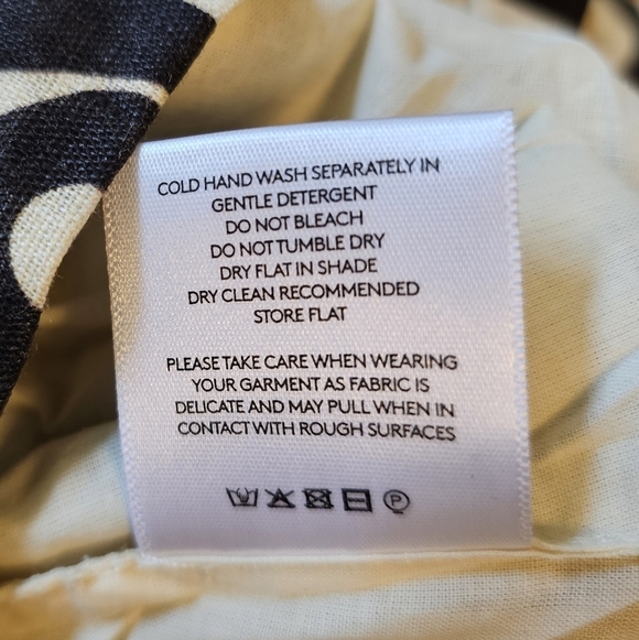 The Wolf Gang Mirador Linen Mini Dress, Vintage Black & Ivory Pattern, XS - Picture 12 of 14